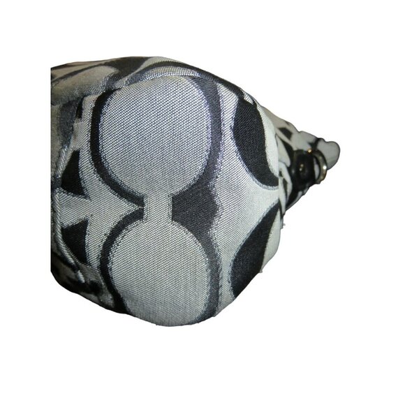 COACH 2013 Daisy Mia Signature C canvas & leather Black & Gray Metallic Satchel - Picture 10 of 12